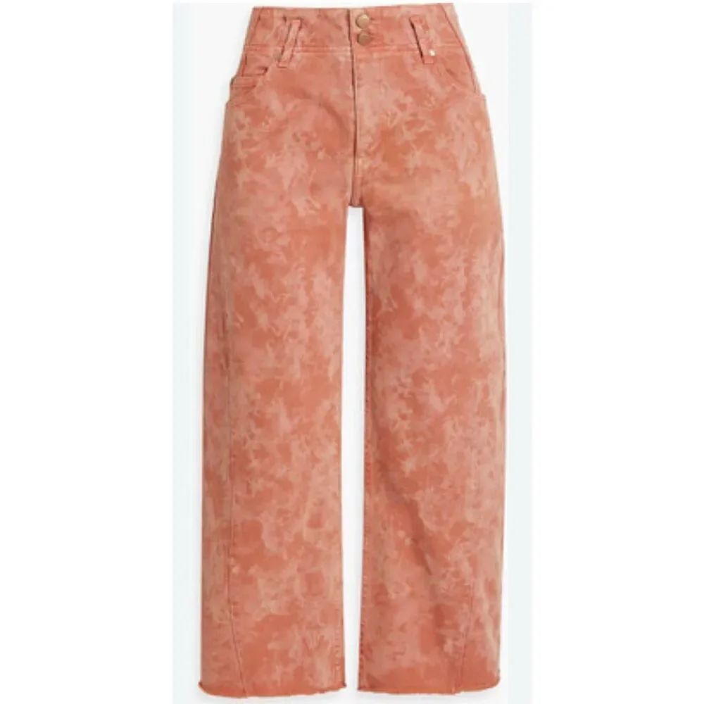 Ulla Johnson Margot Aura Wash Peach Denim Wide Leg High Rise Jeans NWT Size 26